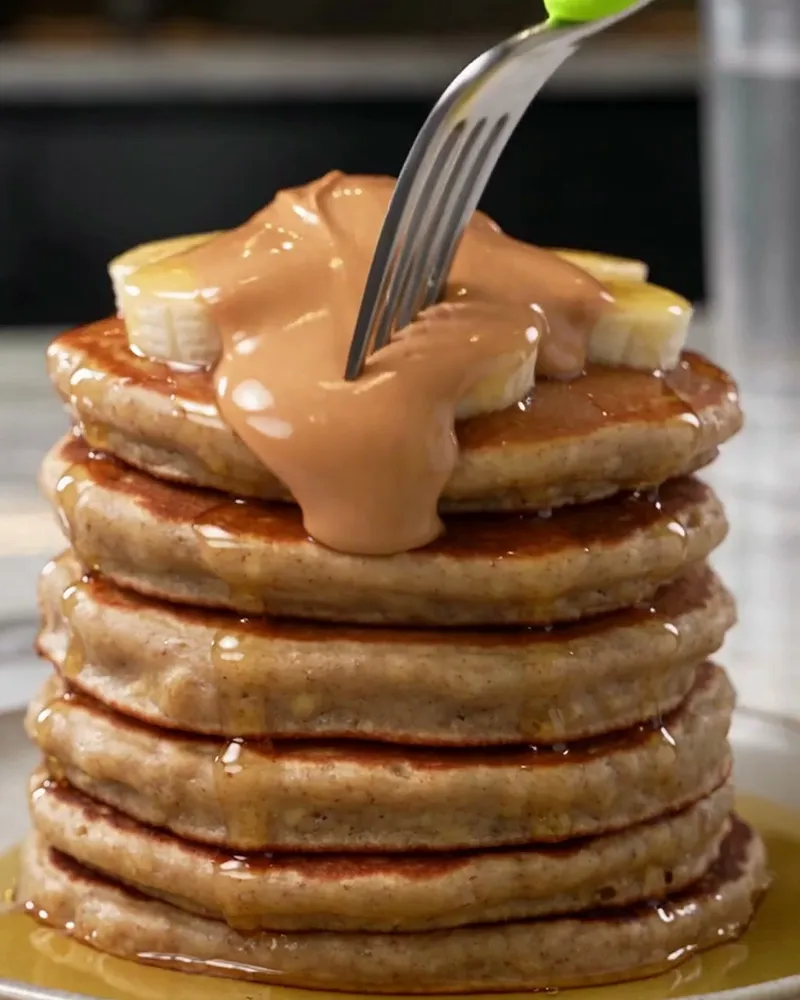 Banana Oat Protein Pancakes